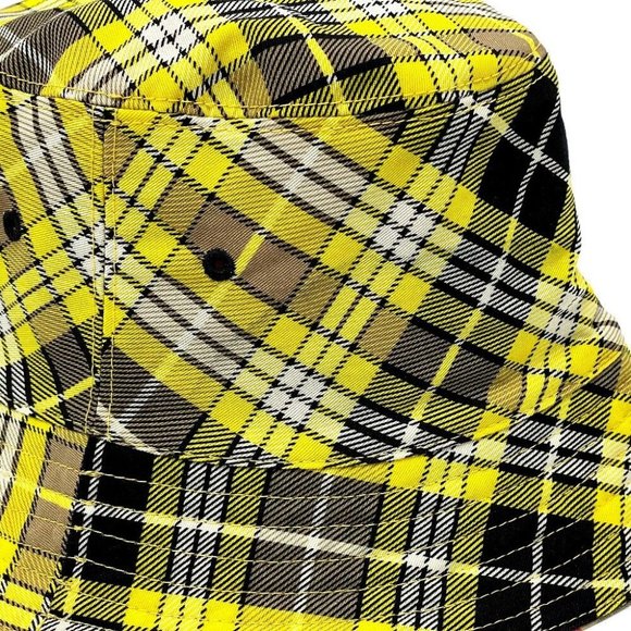 AUTH BURBERRY Vintage check reversible Bucket hat Yellow x Brown - Picture 4 of 11
